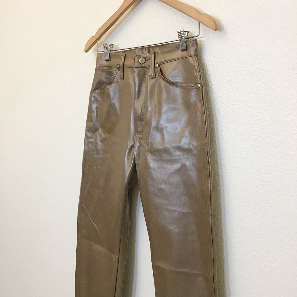 Wrangler Vintage 25 x 36 Coated High-Rise Gold/Beige Women’s Jeans Made In USA - Picture 3 of 12